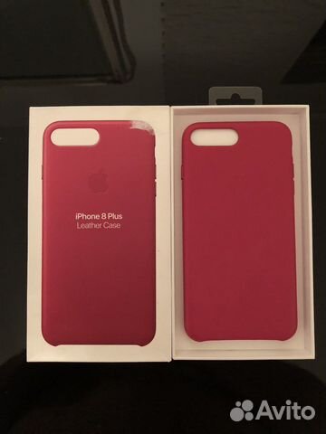Чехол на iPhone 7 8 plus (кожа) красный