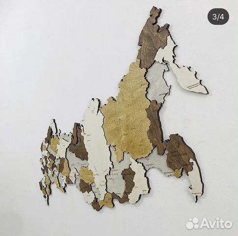 Карта России из дерева