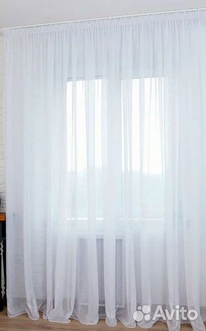 Тюль вуаль белая на ленте