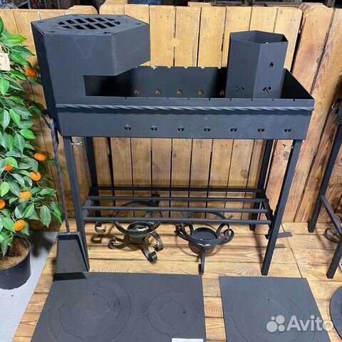 Мангал с печью под казан