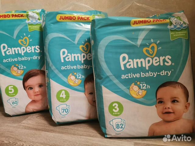 Подгузники Pampers activ baby-dry 3,4,5
