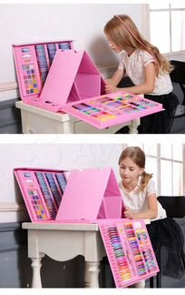 Художественный набор 176 предметов Розовый