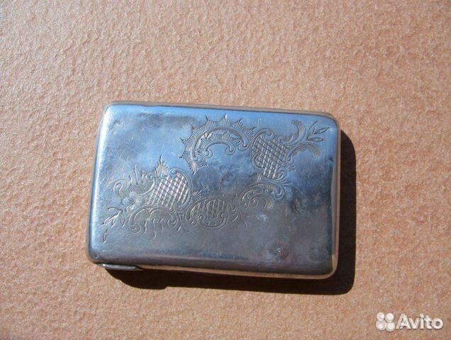 Антикварный портсигар серебро 84 проба до 1908г