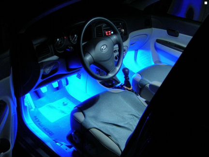 Подсветка салона 3 LED, 12V, синий