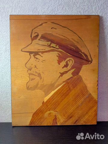 Портрет Ленина из шпона