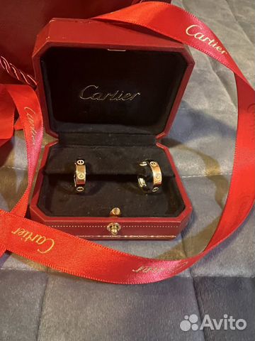 Золотые серьги с бриллиантами Cartier