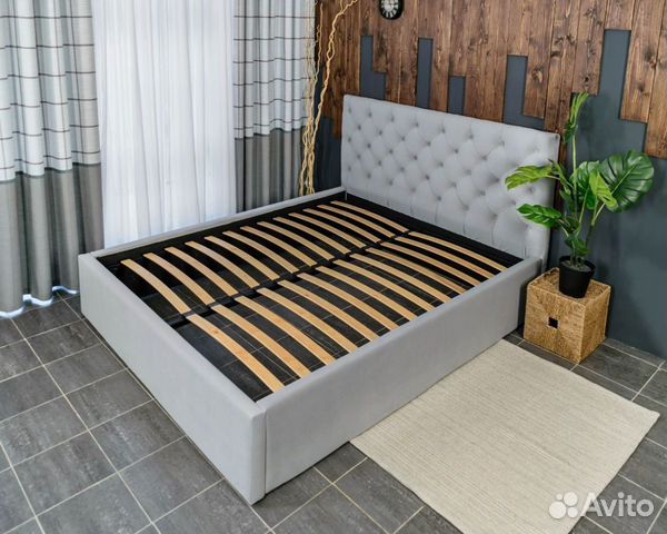 Кровать 140х200 серый Барокко