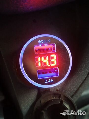 Прикуриватель с вольтметром с usb разъёмом