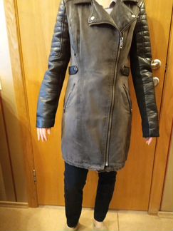 Куртка Wearhouse с кожаными рукавами