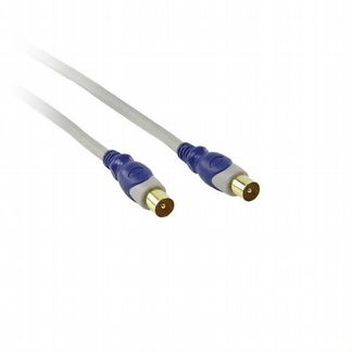 Кабель антенный M/M 1.5м, HQ, позолоченные контакт