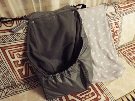 Зимняя трехслойная накидка в детскую коляску