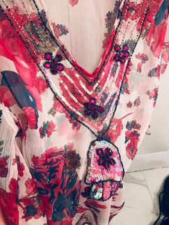 Пляжная туника со стразами