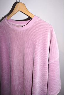 Вельветовая розовая футболка ASOS