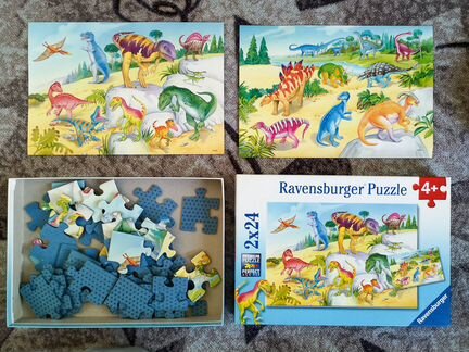 Пазл Ravensburger Красочные динозавры 2х24 деталей