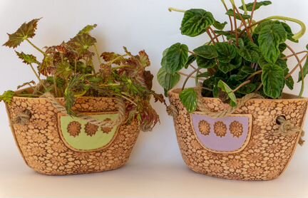 Кашпо глиняное сумка прованс