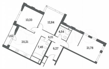 2-к квартира, 92.4 м², 8/14 эт.