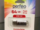 Флешка 64GB USB Perfeo Drive E01 Silver PF-E01S064