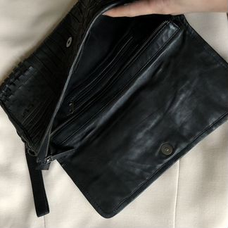 Клатч кожаный ASOS Black