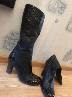 Сапоги весна-осень кожаные