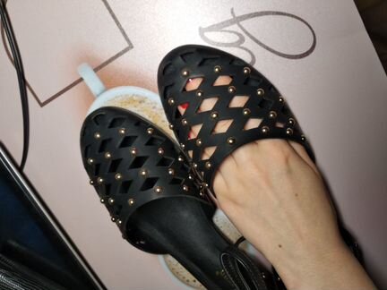 Черные балетки/ босоножки