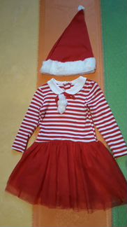 Новогоднее платье+колпак (86-92 размер)