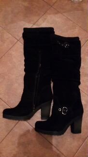 Сапоги зимние, натуральная замша и мех