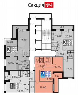 2-к квартира, 76.2 м², 7/18 эт.