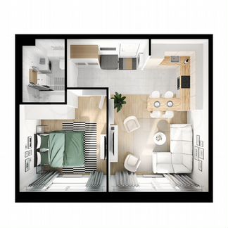 1-к квартира, 44.8 м², 3/17 эт.