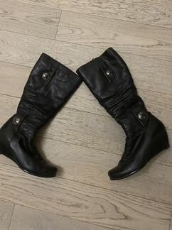 Кожаные женские зимние сапоги 39 размер