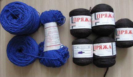 Пряжа полушерсть, акрил и объемная