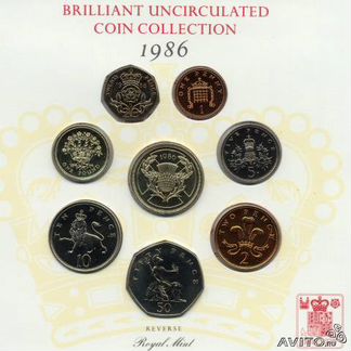 0012 Великобритания 1986 год буклет 8 монет