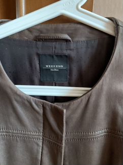 Кожаная удлиненная куртка Weekend Max Mara