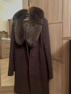 Жеское пальто с мехом песца