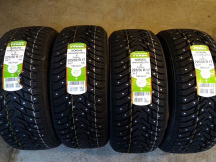 Зимние шины R17 225 50 17 шипы Nokian новые