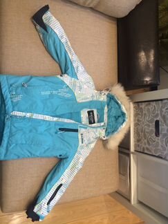 Горнолыжная детская куртка Glissade р128, мех нату