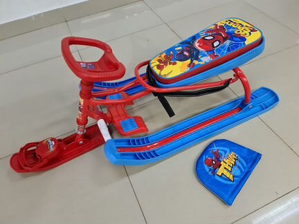 Снегокат со спинкой Ника Человек-паук (новый)