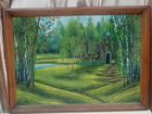 Картина маслом на холсте пейзаж Часовня в лесу объявление продам