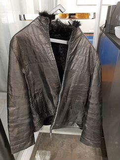 Куртка зимняя кожанная, подкладка овчина мех