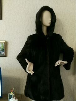 Норковая шуба с капюшоном