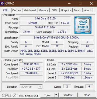Intel core i3 6100