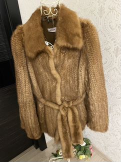 Шуба из вязанной норки