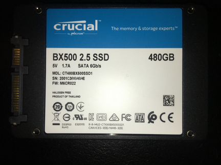 SSD Crucial BX500 480 GB