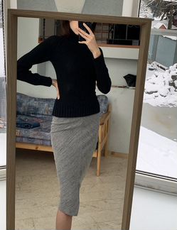 Юбка миди серая Zara