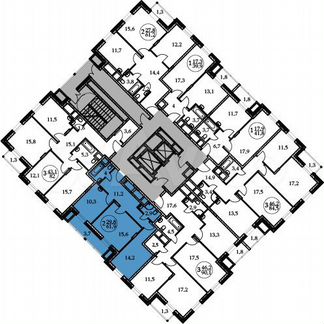 2-к квартира, 61.9 м², 10/17 эт.