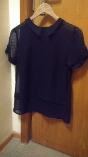 Прозрачная черная блузка Camaieu