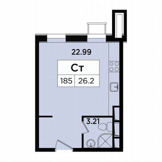 Апартаменты-студия, 26.2 м², 14/18 эт.