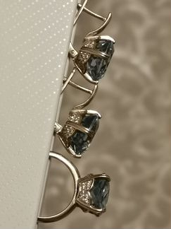 Комплект с топазами и фианитами