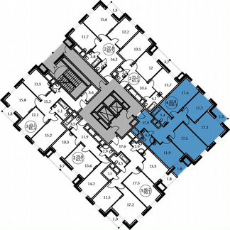 4-к квартира, 106.4 м², 2/17 эт.