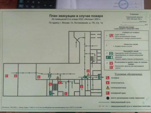 Заказать план эвакуации подольск