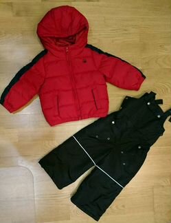 Комплект пуховик Benetton и полукомбинезон, р. 82+